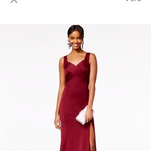 Long wine color dress